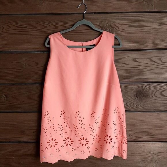 Cynthia Rowley Tops - Cynthia Rowley 1X Pink Eyelet Sleeveless Lined Blouse Romantic Spring Style